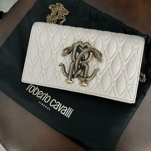 Roberto Cavalli Mirror Snake Shoulder Bag